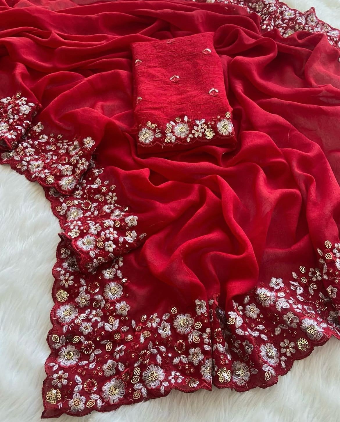Women’s Indian Saree Fancy Designer Ethnic Party Wear Wedding Bollywood Sari New