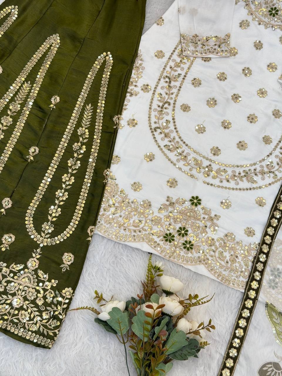 Presenting Designer Silk Kurta Palazzo With Tebby Organza Dupatta For Women