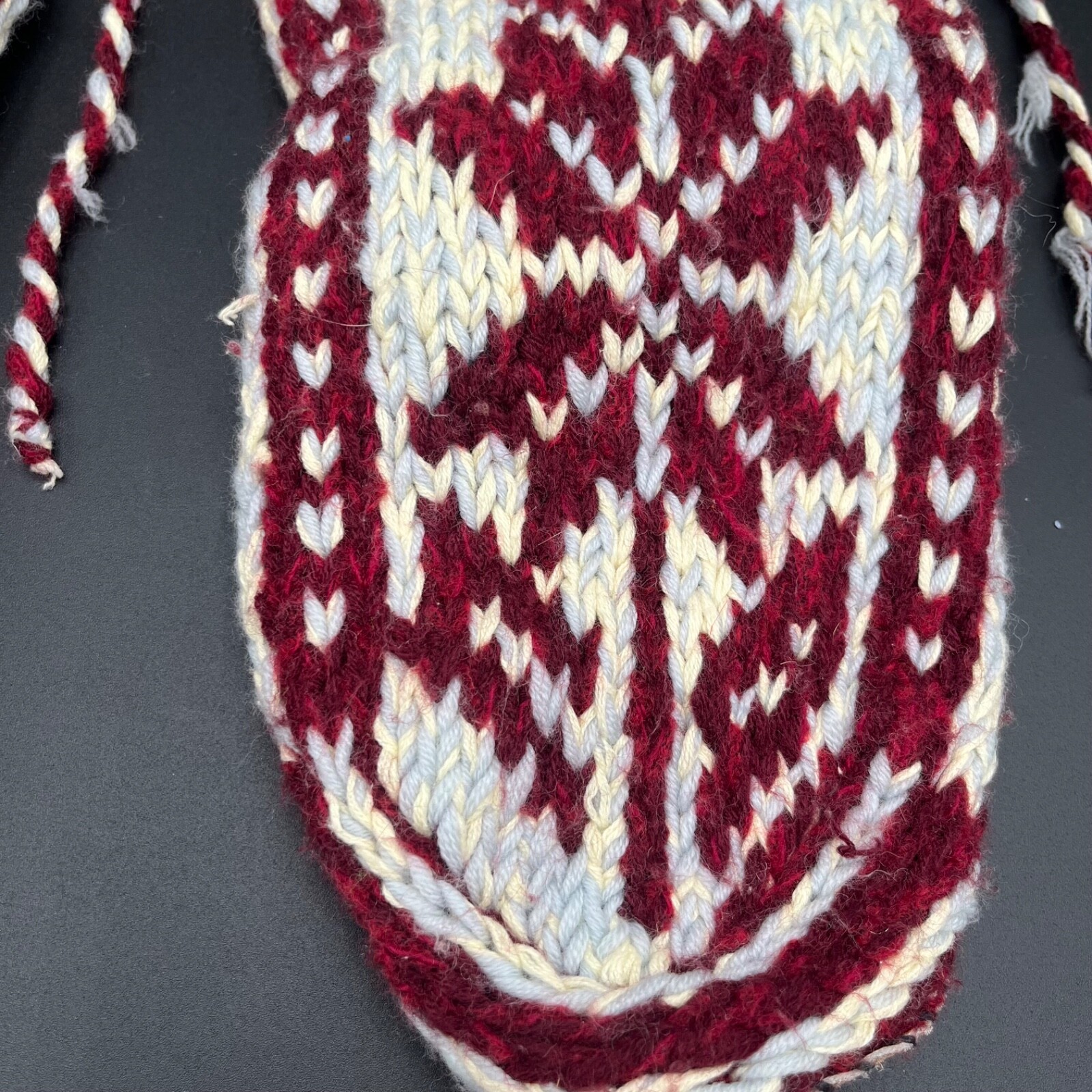 Winter Christmas Red & White Crocheted Christmas Moccasins