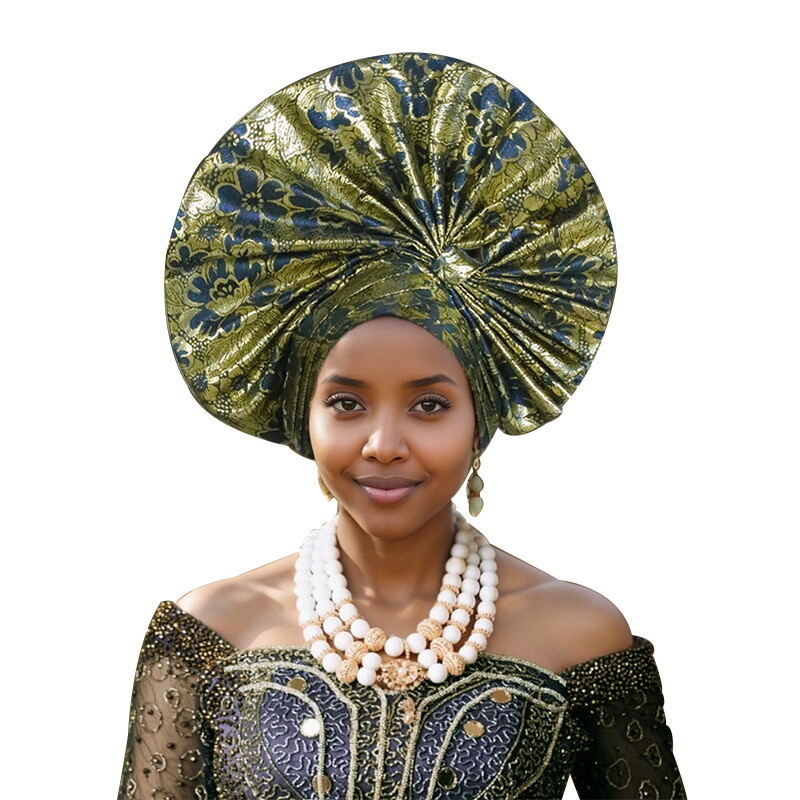 African Nigerian Women Head Wrap Headpiece Gele Headtie Wedding Party Turban Cap