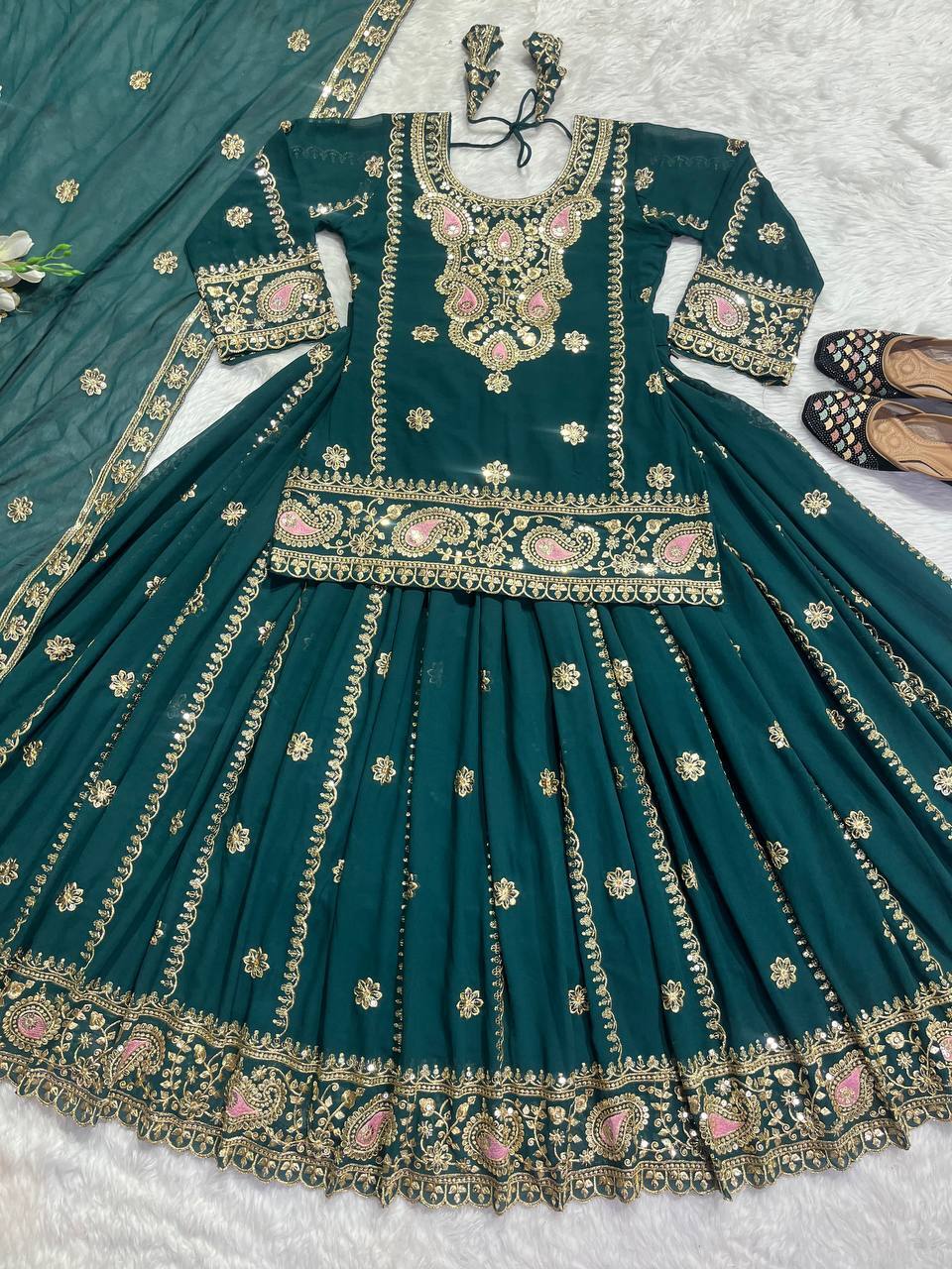 Lehenga Choli Indian Bollywood Wedding Party Readymade Pakistani Lehenga Top