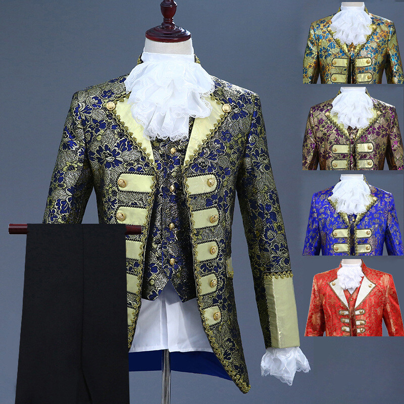 Adult Men’s Palace Dress Performance Costume Retro Steam Age Costume 3pc set