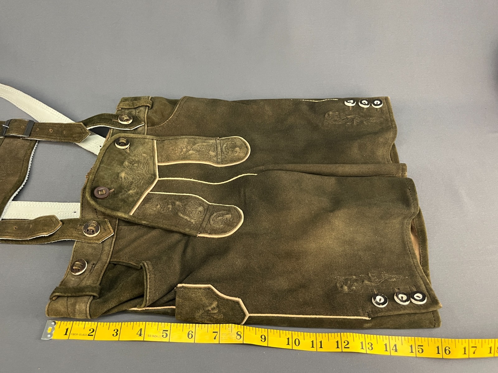 2 Pc Spieth & Wensky Child’s Green Lederhose & Shirt Size 140