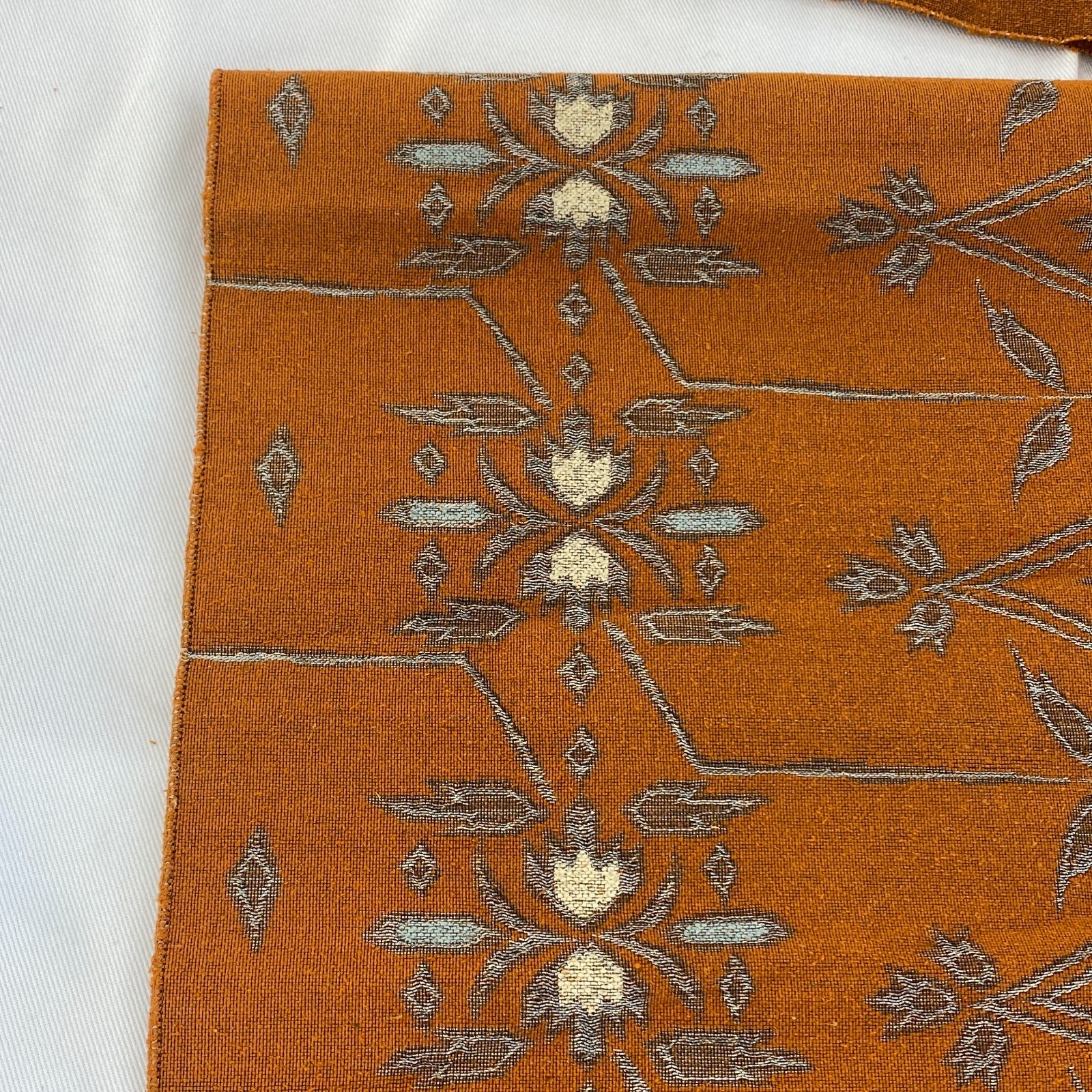 Japanese Vintage Kimono Nagoya Obi Cotton Brown Traditional Authentic 130 x11 in