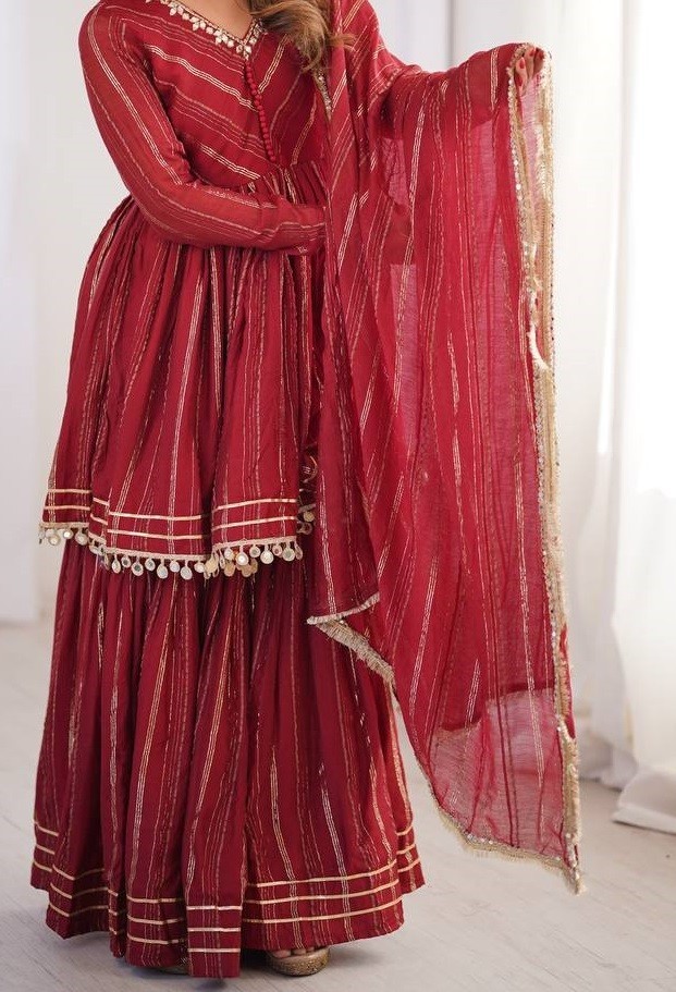 Fancy Collection Heavy Mal Chanderi Kurta Palazzo With Dupatta For Wedding