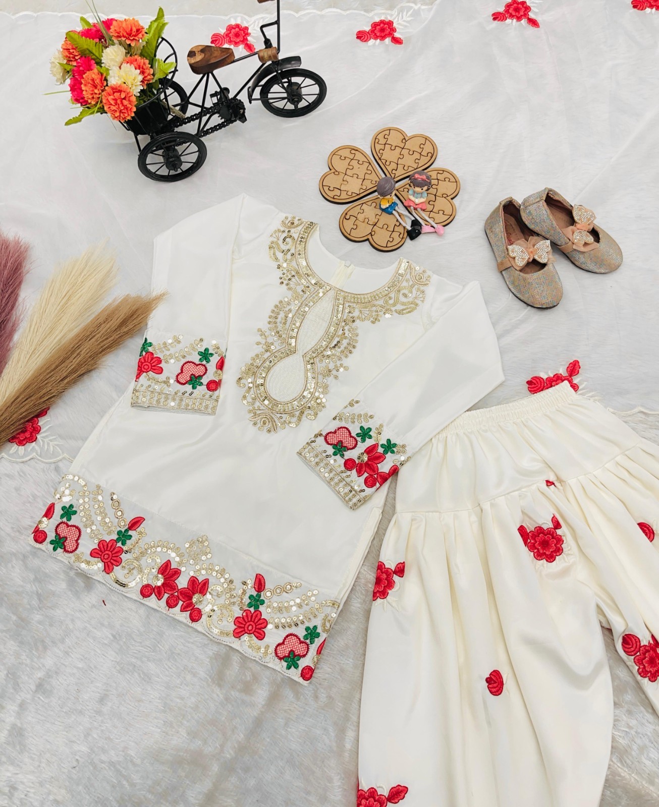 Kids Girls Pink Salwaar Kameez Sharara Party Wear Eid Indian Designer Dress Suit