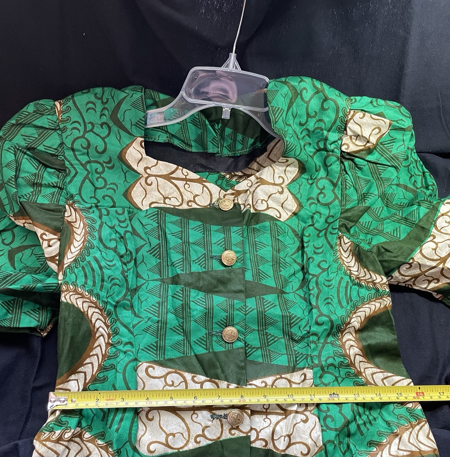 African Wax Fabric Print Two Piece Dress Set Size Small