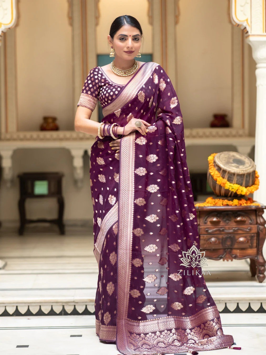 Soft Cotton Saree for Women Lightweight Breathable Daily Casual Ethnic Wear