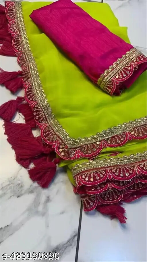 Bollywood Georgette sarees party wear saree for women and girls