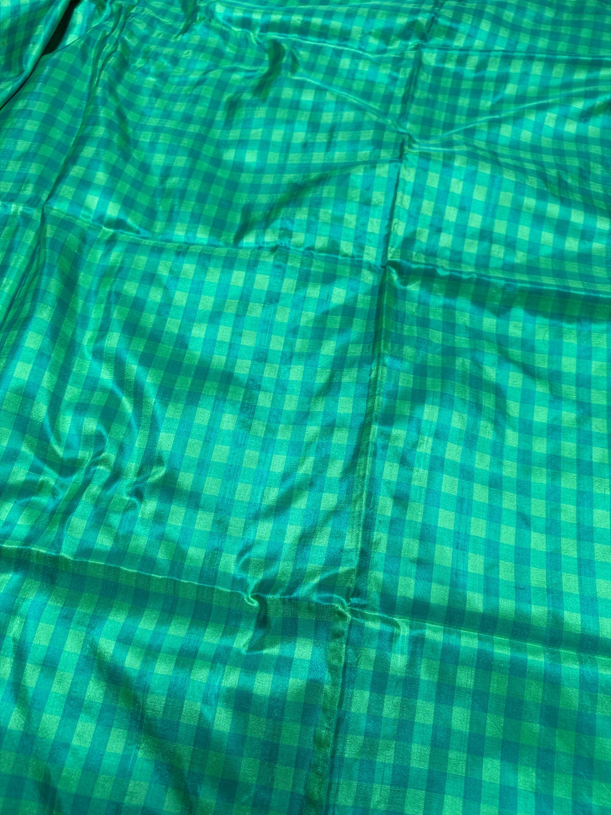 1970s Indian 100% SILK Sari Fabric Floral Print/Woven Textile Saree 5yd X 1.25yd