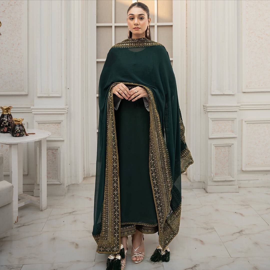 Presenting Heavy Silk Cream Top Palazzo With Dupatta For Functional Wear