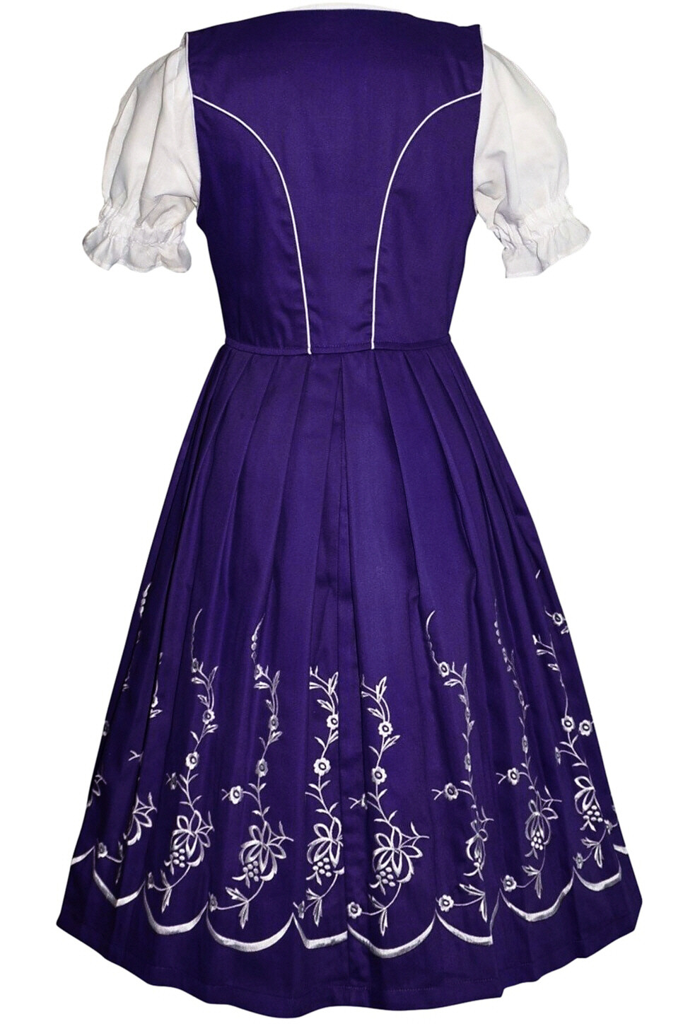 6 S German Dirndl Swing Dress EMBROIDERED Trachten Long Oktoberfest Waitress
