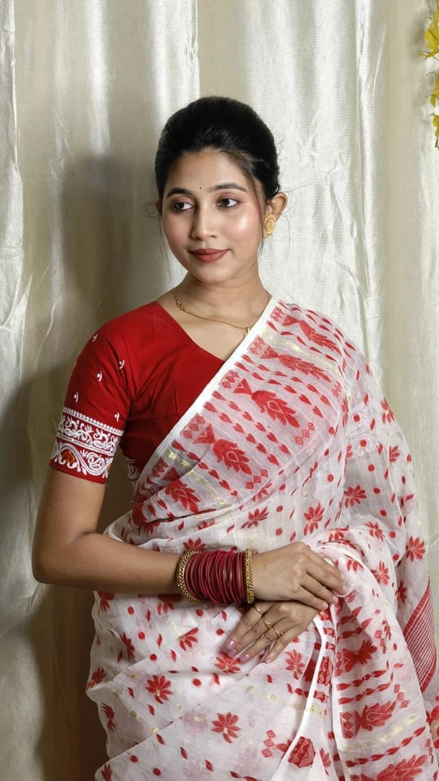 Beautiful Red Cotton Embroidery Blouse Indian Women’s Wedding Wear Ethnic Choli