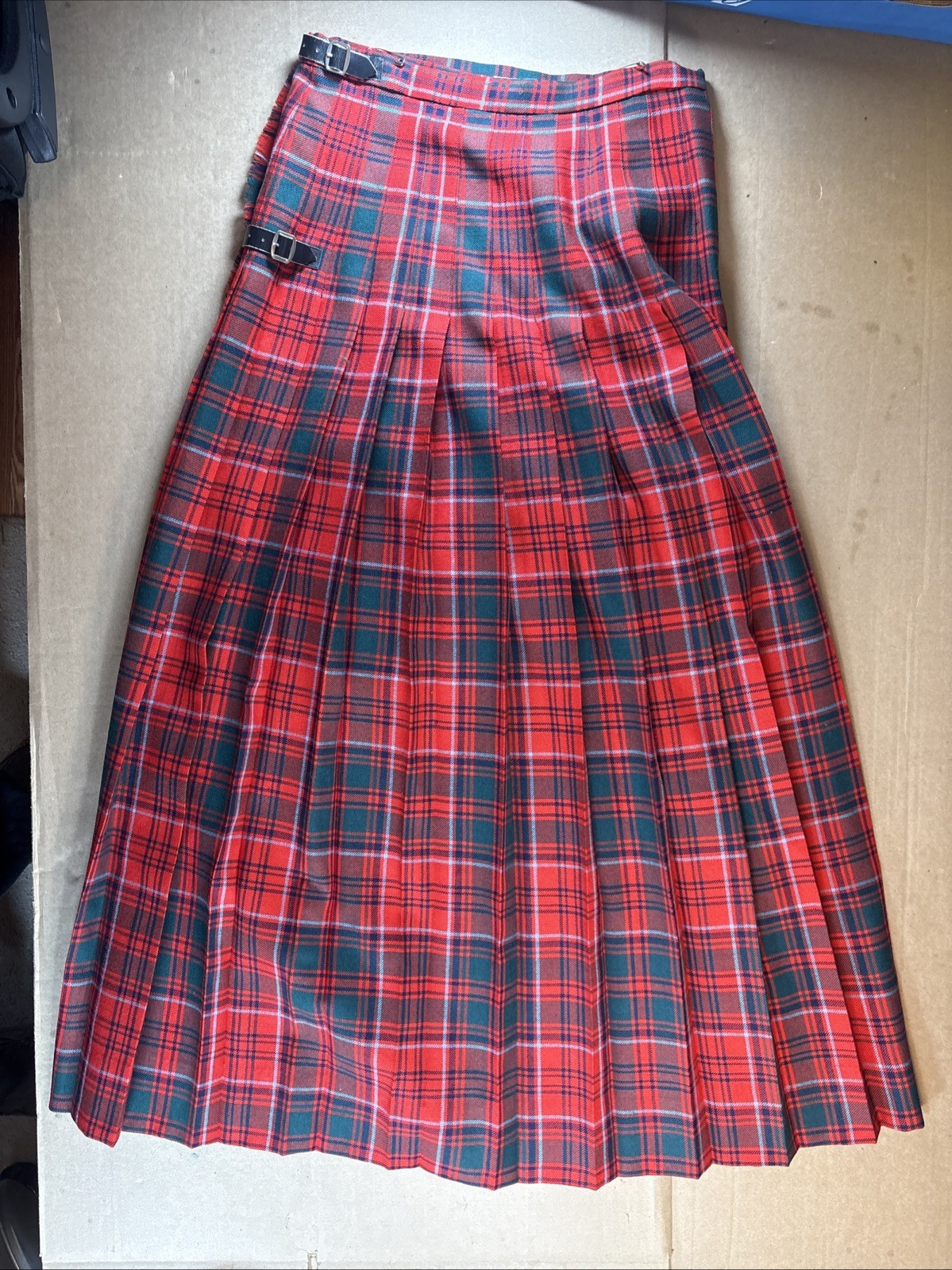 Wool Tartan Pleated Kilt Kiltmakers Inverness Hector Russell Skirt 16G14