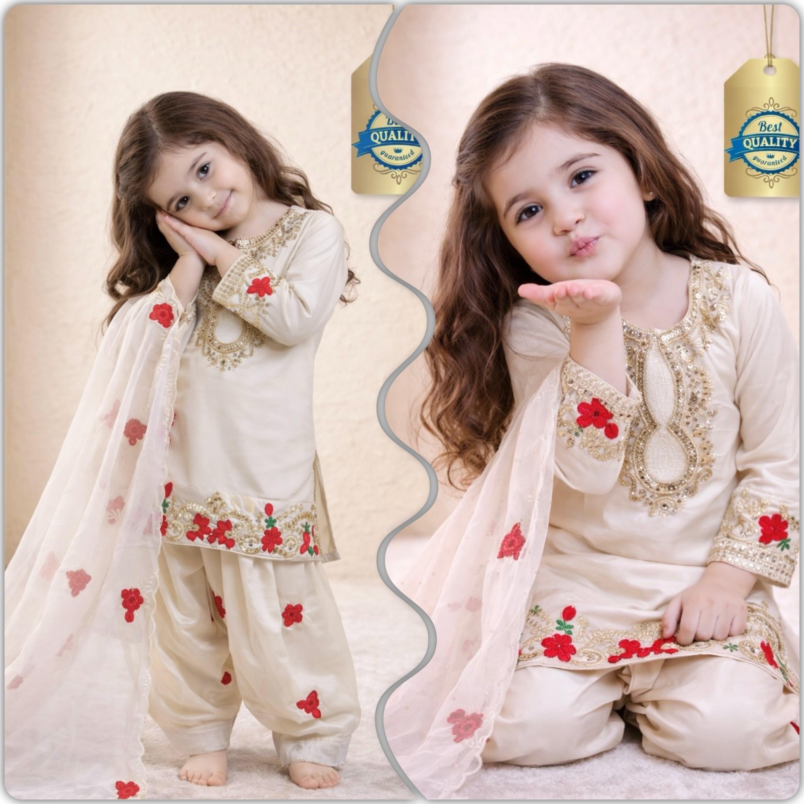 Kids Girls Pink Salwaar Kameez Sharara Party Wear Eid Indian Designer Dress Suit
