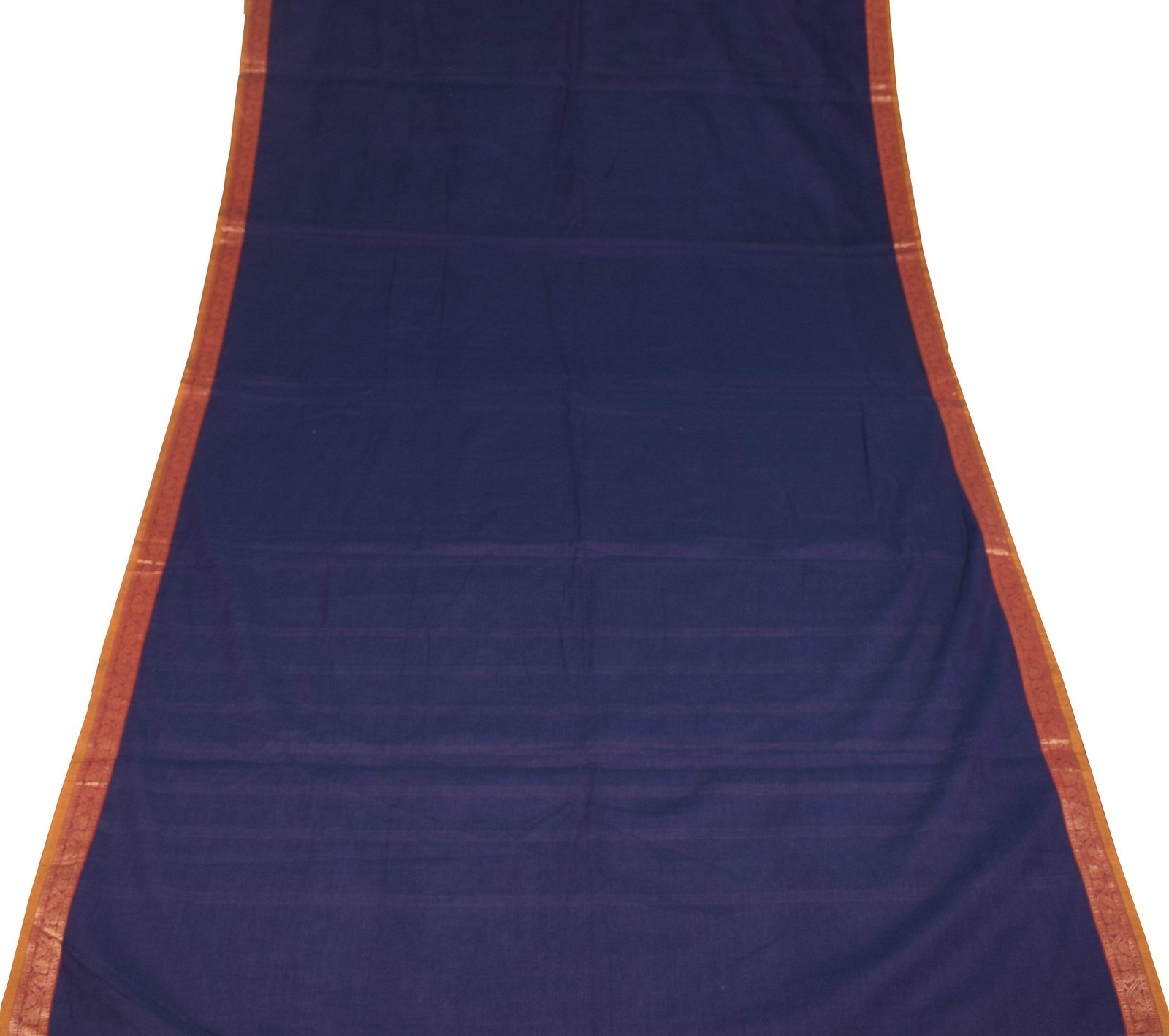 Sushila Vintage Blue Pure Cotton Saree Zari Woven Narayanpet Sari Craft Fabric