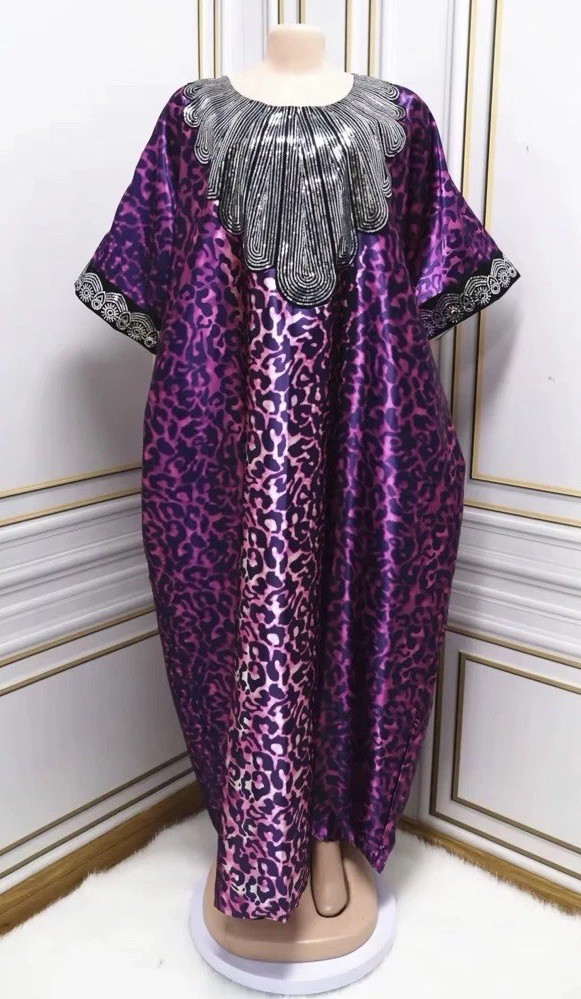 African Rich Aunty Vibes Bubu, Kaftan Dress With Scarf