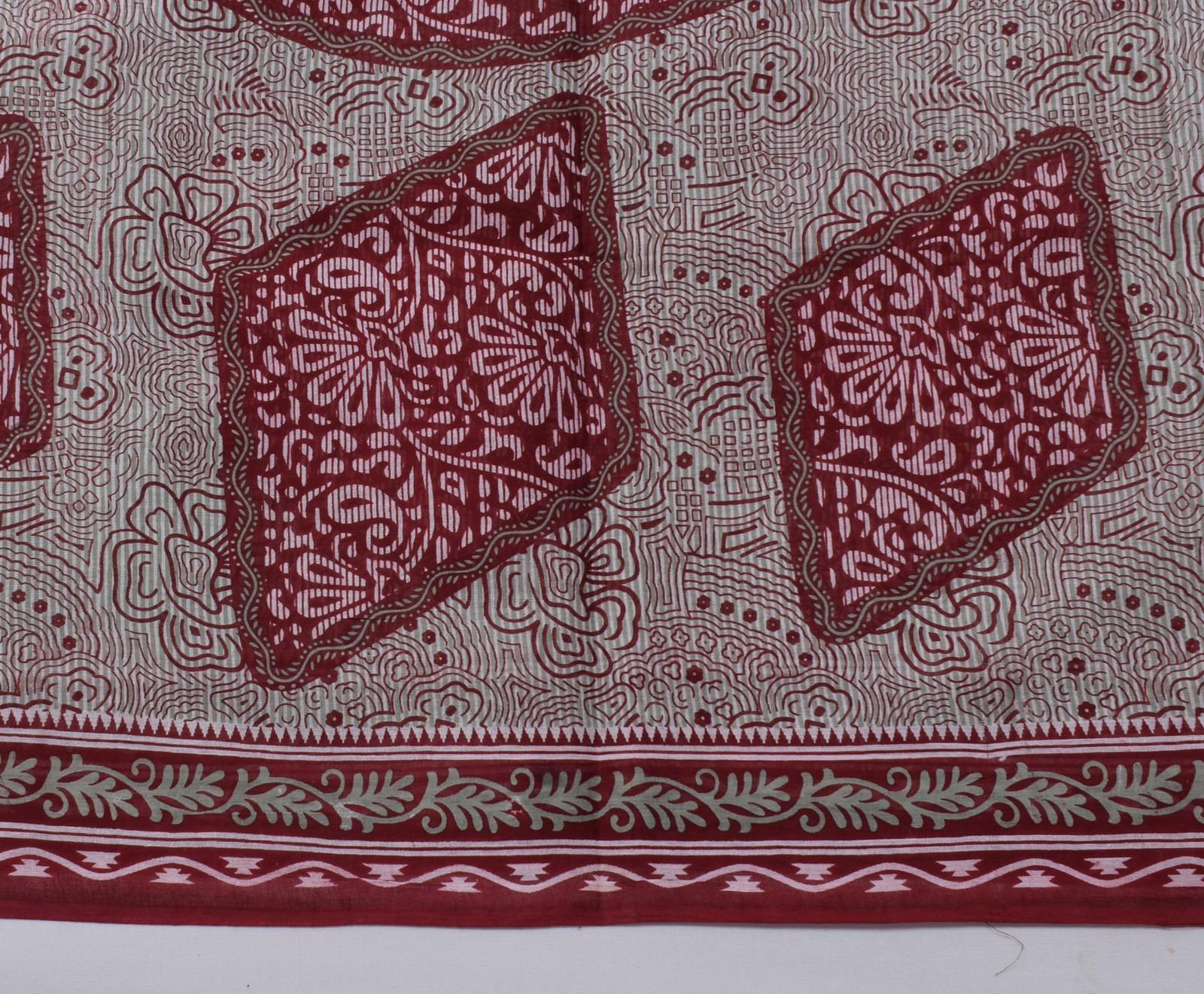 Sushila Vintage Indian Saree 100% Pure Cotton Printed 5 Yard Craft Fabric