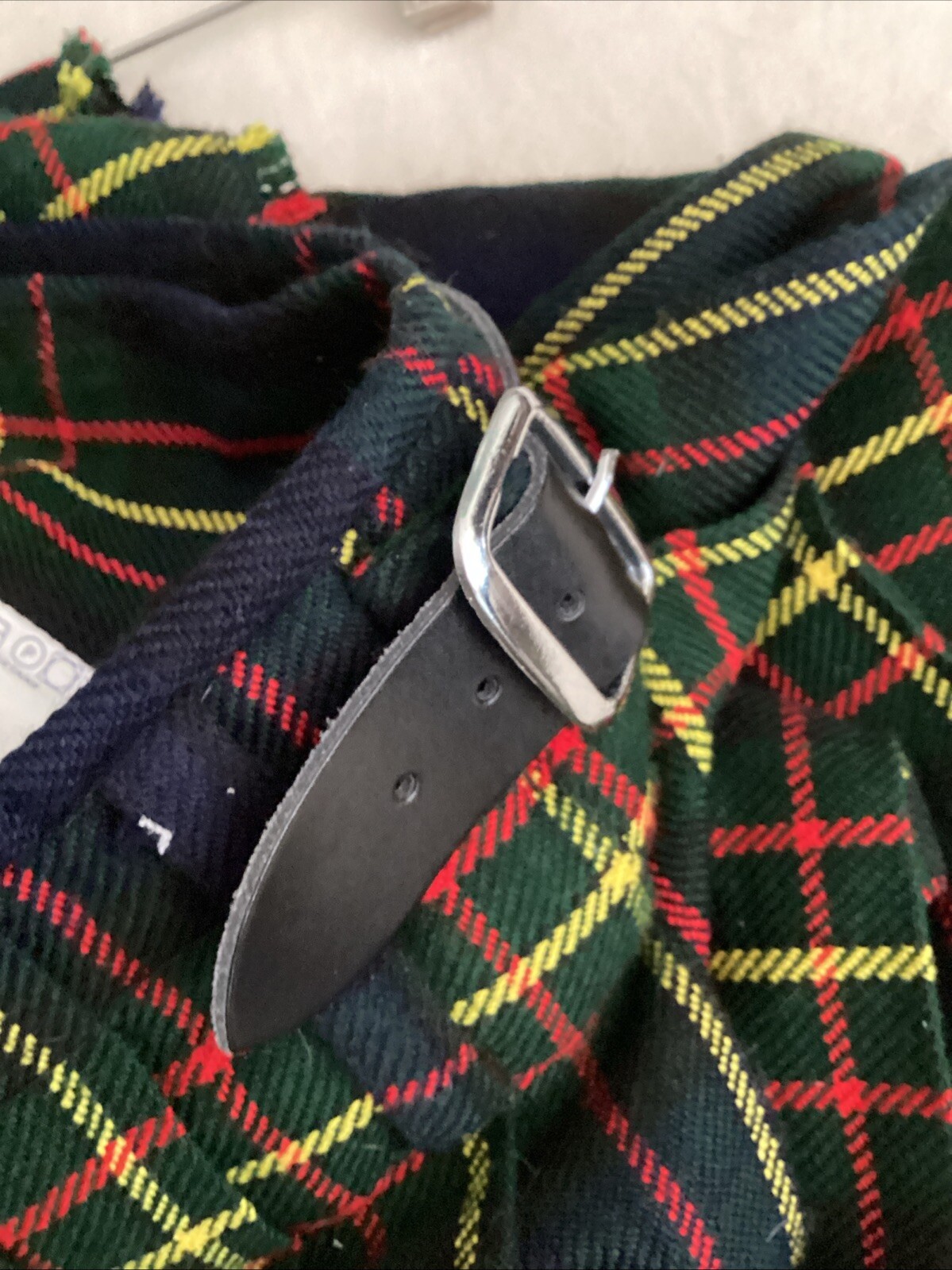 Scottish Design Tartan Kilt Size 30 Blue Green Scotland 100% Acrylic