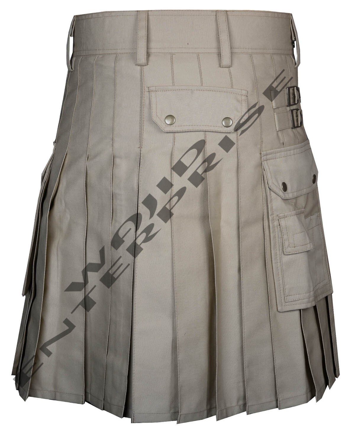 Scottish Handmade Khaki Utility Kilt Modern Kilt Cotton Kilt For Men Custom Size