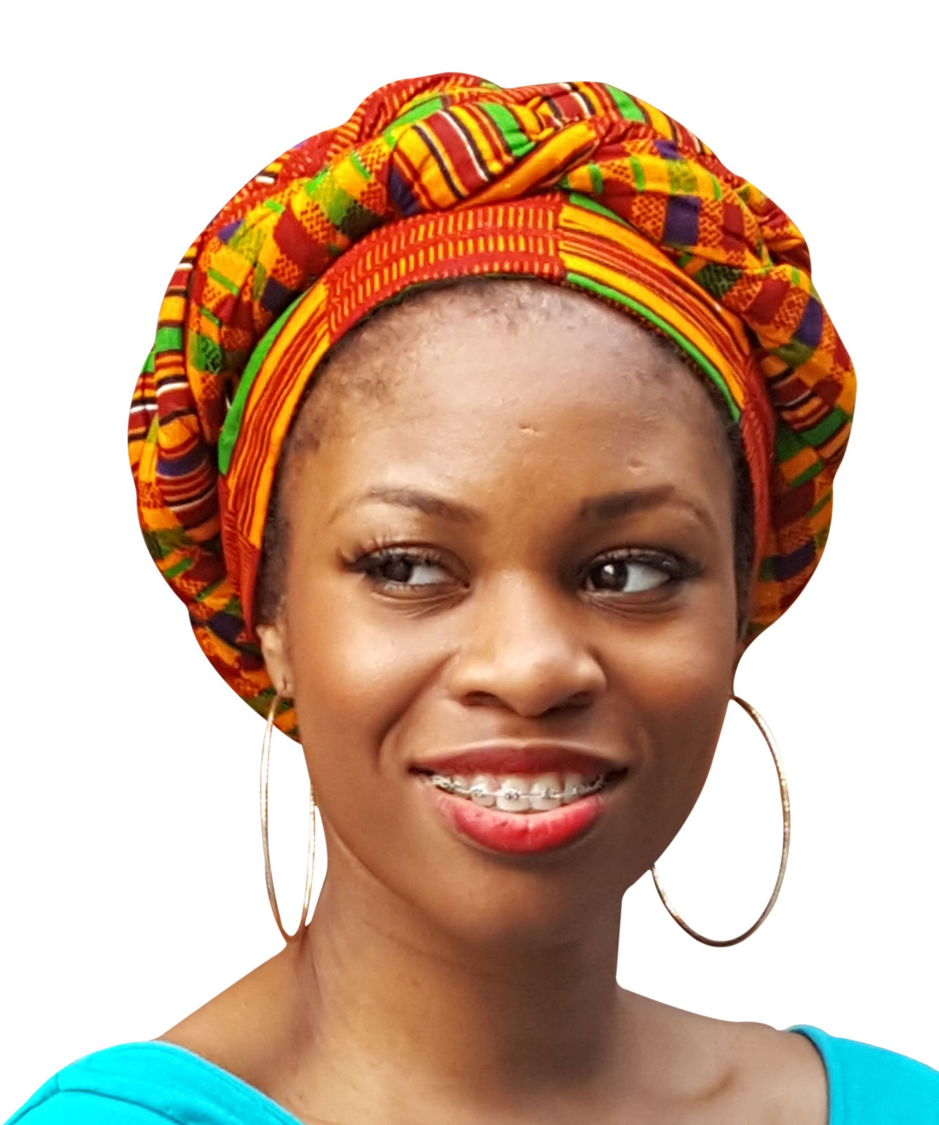 Kente African Print Ankara Modu Hat Pre-tied Head wrap DP3227PH