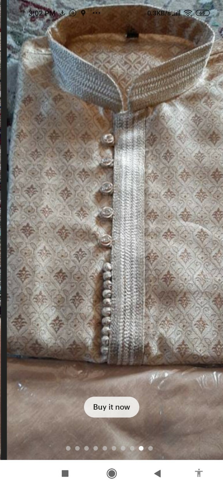 Special Eid Offer Men Banarsi Brocade Jacquard Kurta And Pajama Size Large gold