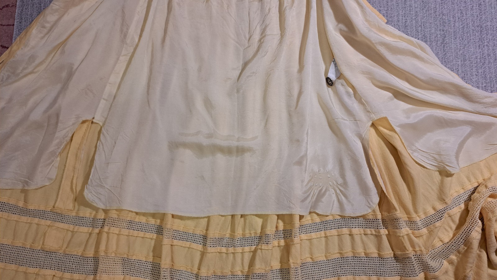 Vintage German Dirndl Set Bodice Blouse Skirt Linen Alpine Oktoberfest Sz M/EU40