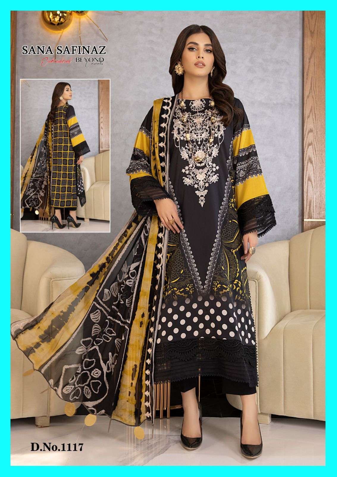 NEW Sana Safinaz pakistan embroidered salwar kameez in size M-38 3pc pick yours.