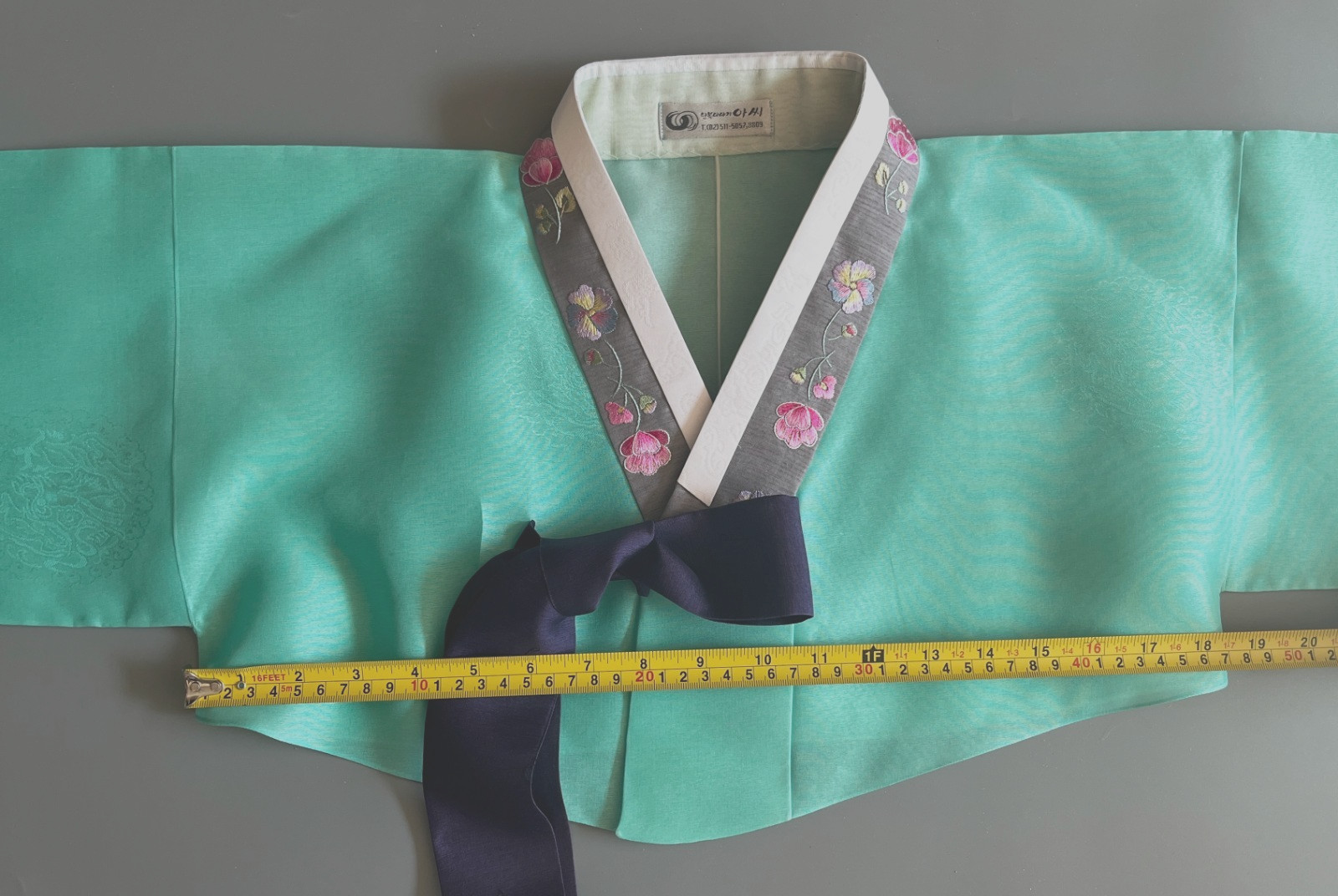 Korean Traditional Dress Silk Hanbok Set-Mint & Pink / Petticoat & Hanbok Bag