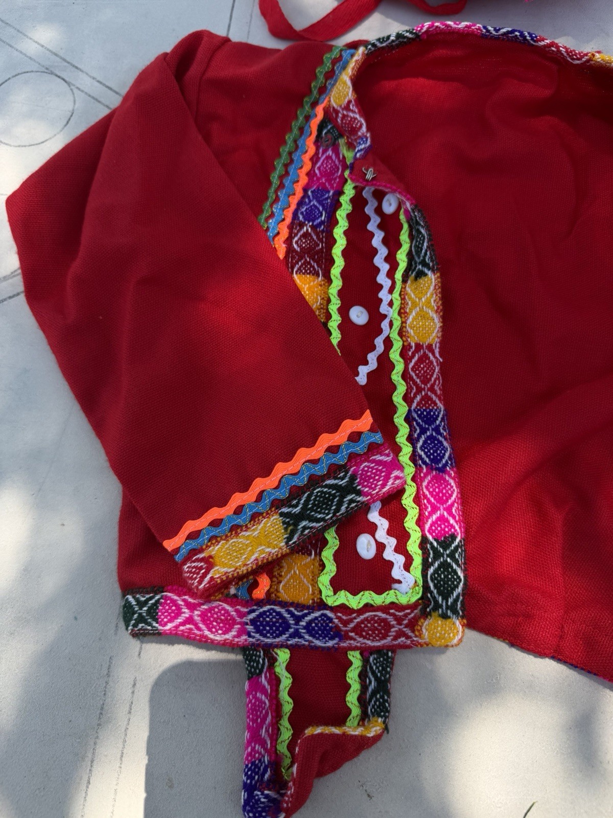Handmade Red Wool Woven Andean Chullo Hat & Matching Jacket, One Size