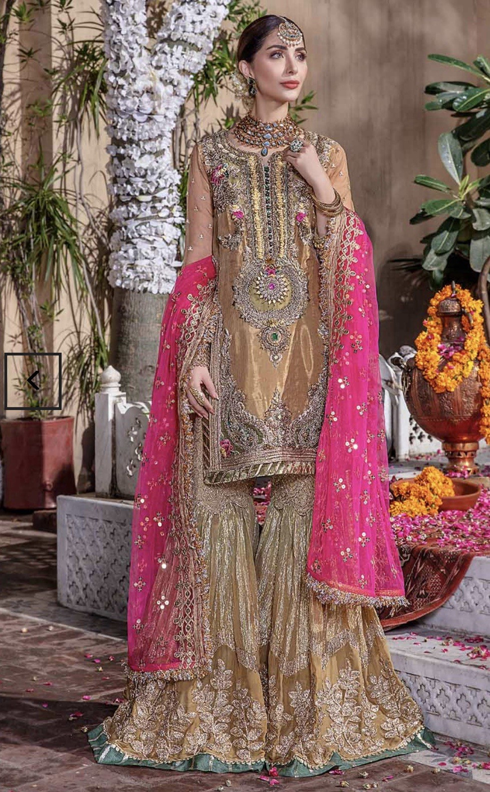 Handmade Women Embroidered Silk Blend Salwar Kameez Pink Dupatta