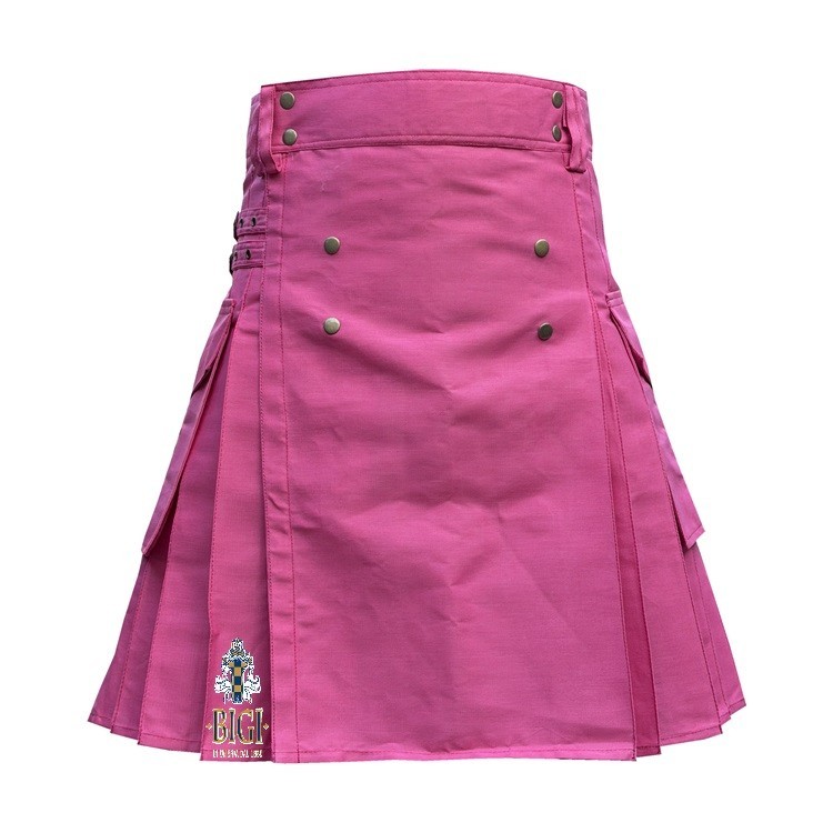 Men’s pink Scottish utility kilt modern fashion Highland kilt size 28″ – 62″