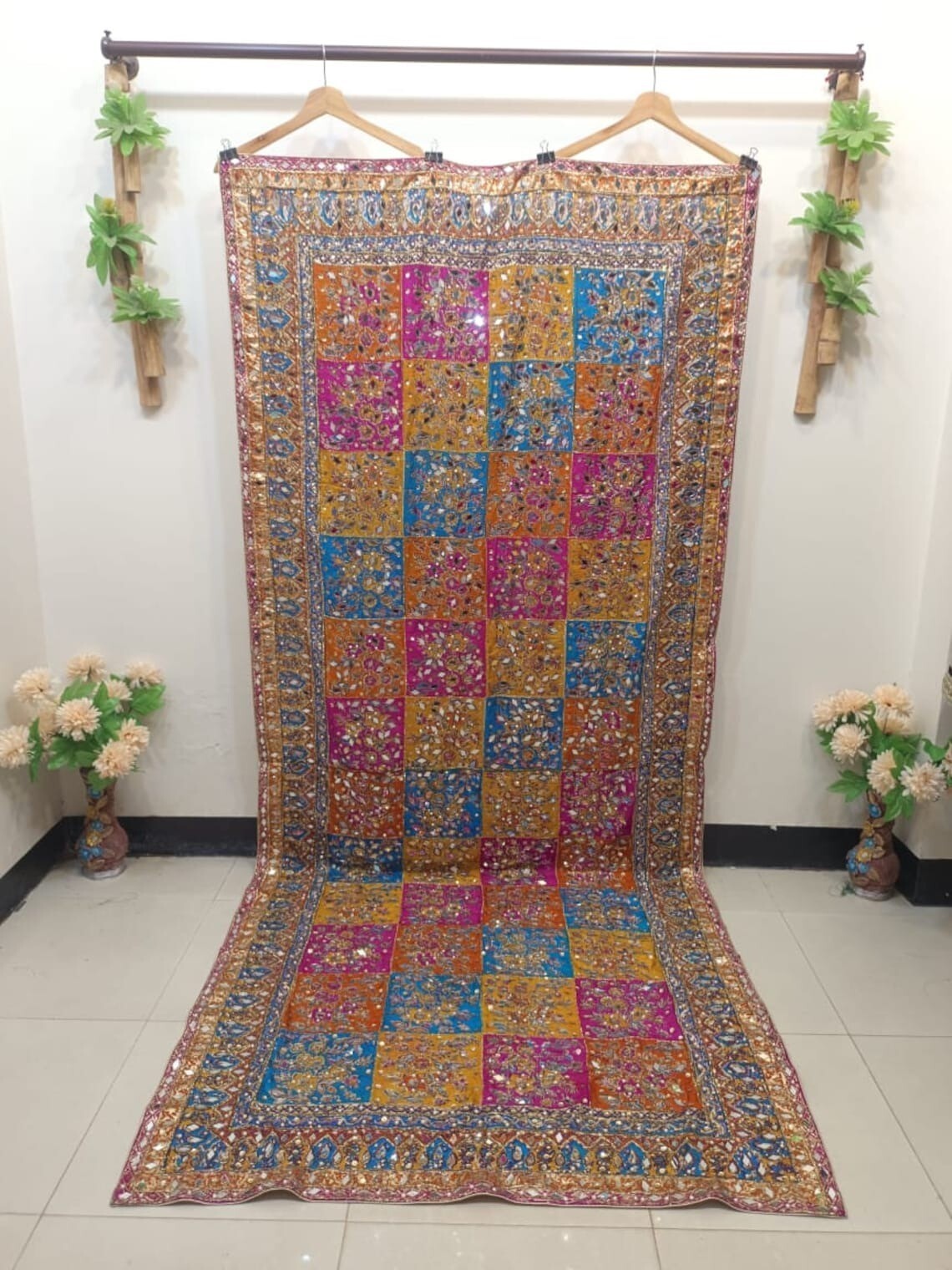 New fancy wedding collection heavy mirror work Pakistani handmade dupatas