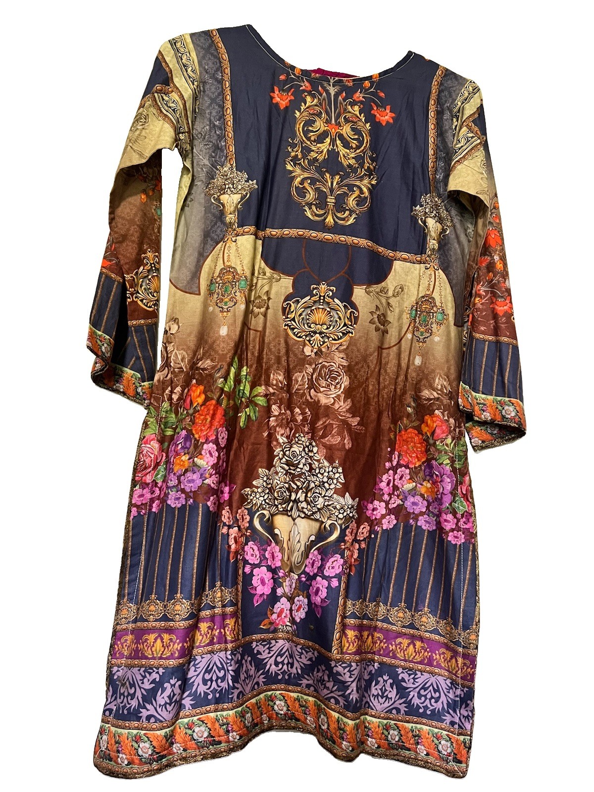 Pakistani Shalwar Kameez Stitched New Floral 3 Piece Free Shipping