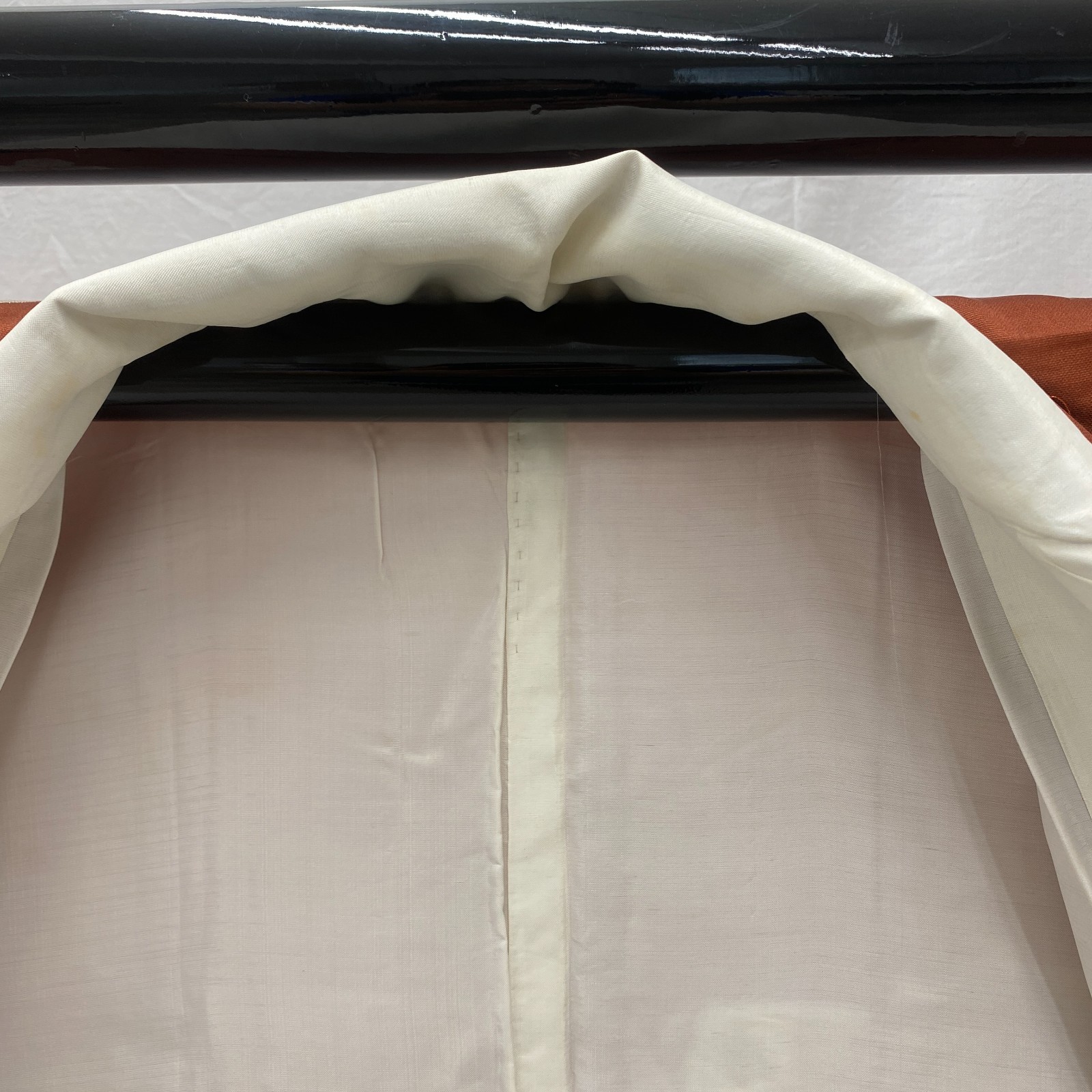 Japanese Vintage Kimono Polyester Brown Komon Traditional Authentic Length 59in