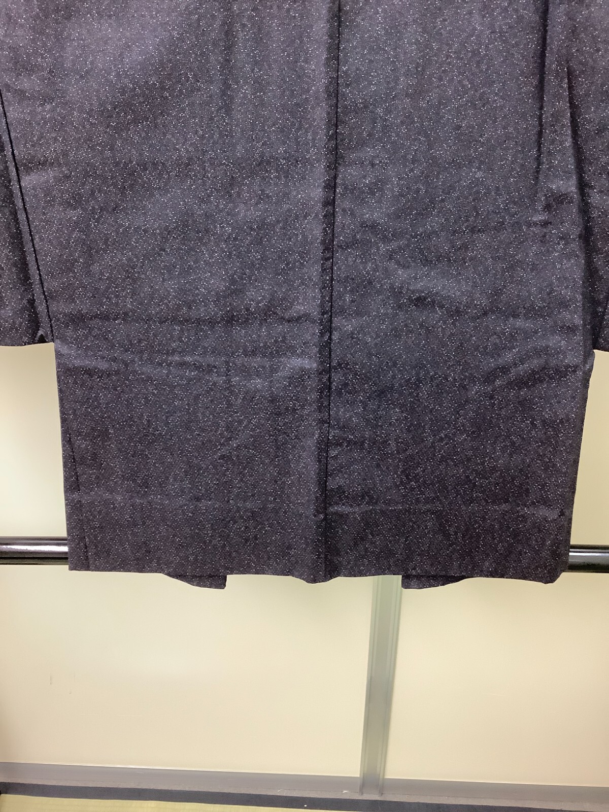 Japanese Vintage Kimono Haori Jacket pure silk navy blue front bunch Height 32in