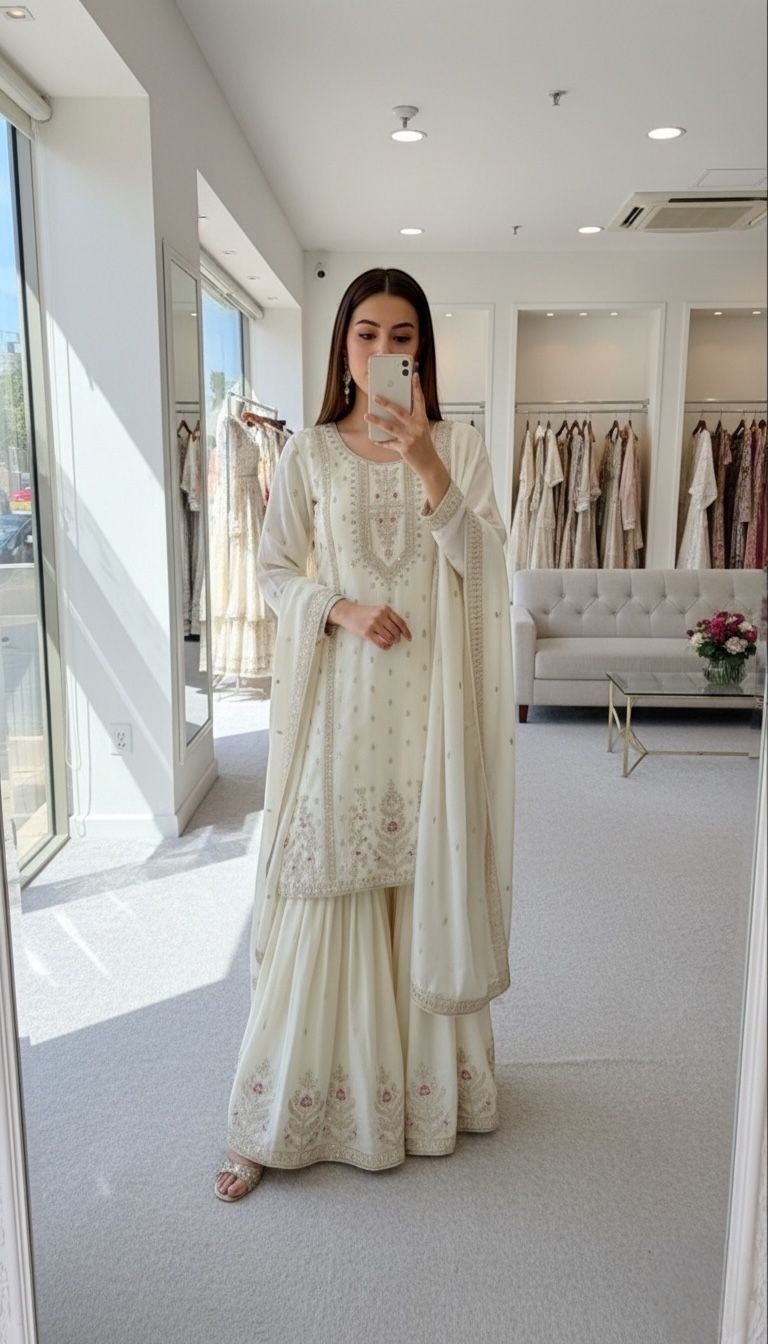 INDIAN SALWAR KAMEEZ PAKISTANI WEDDING PARTY DRESS WEAR BOLLYWOOD SUIT SHARARA