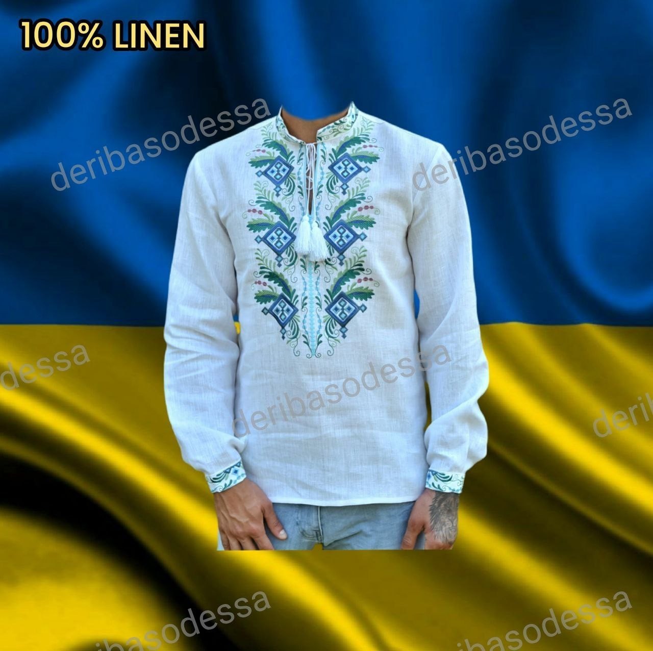 M L XL 2XL 3XL 4XL traditional Ukrainian embroidered shirt Vyshyvanka Linen100%