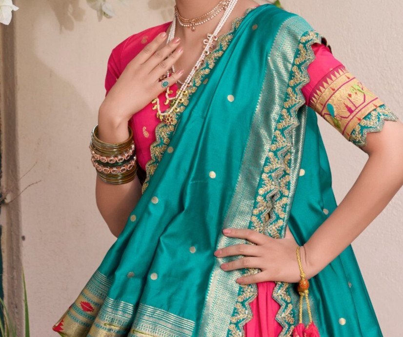 New Designer Pink Jacquard Silk Lehenga Choli With Dupatta For Women