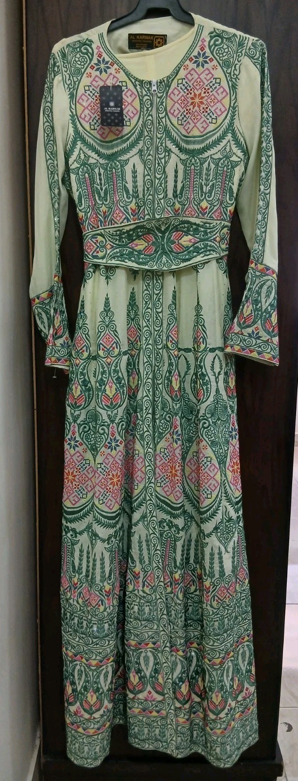 Traditional Palestinian Thobe Embroidered Dress Jordanian Caftan Henna Wedding