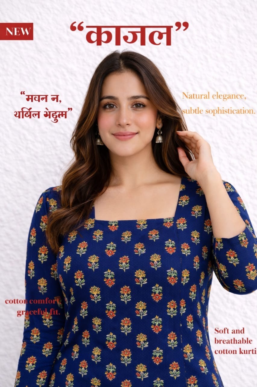 Floral Printed Pure Cotton Top Tunic Kurti Women Office Wear Short Kurta Dress