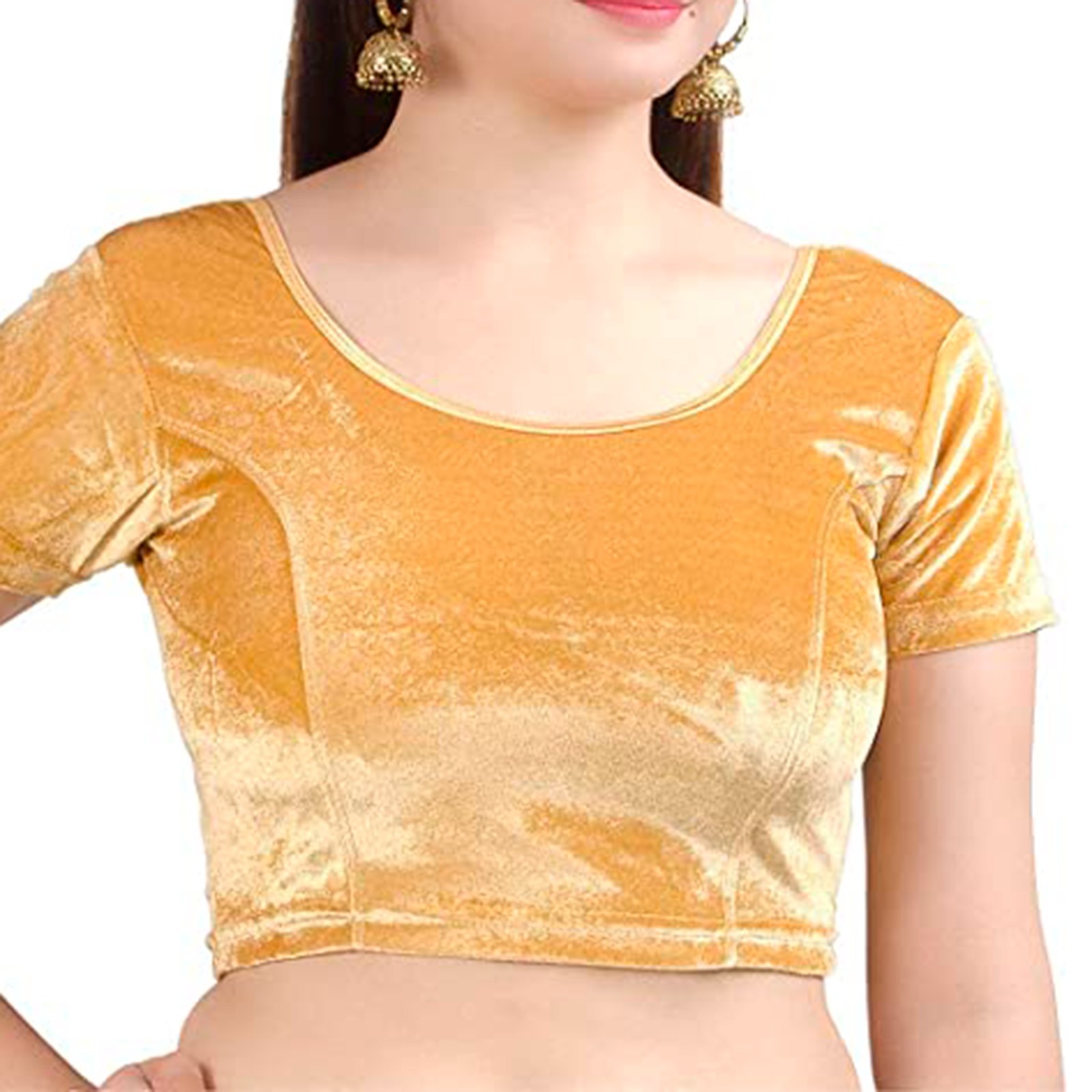 Women’s Velvet Sari Blouse Bollywood Ready-Made Party Wear Crop Top Choli