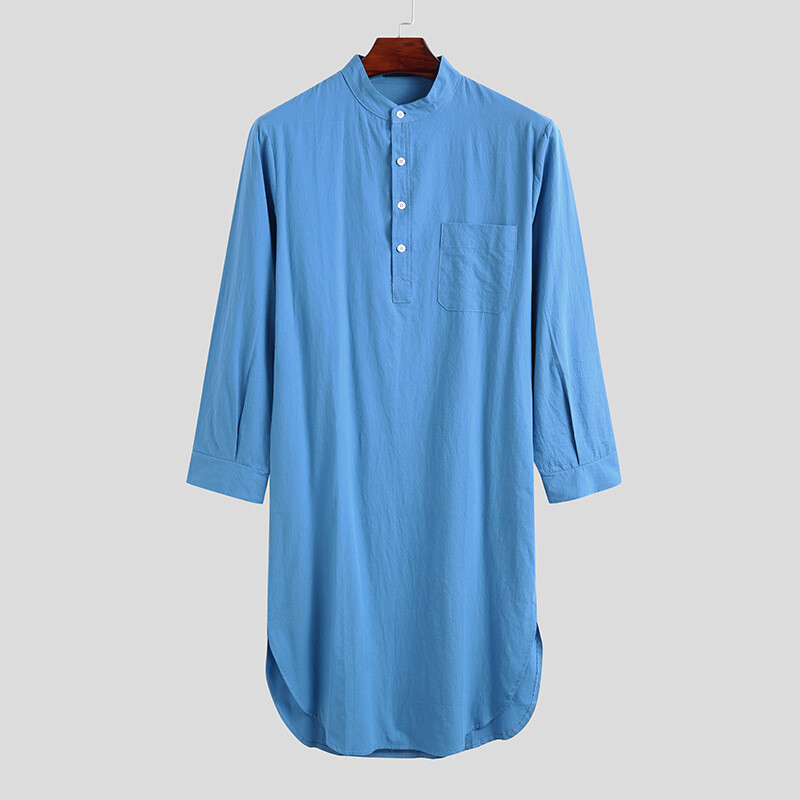 Jubba Thobe Kaftan Men long Sleeve Robes Dubai Middle East Muslim Clothes Abaya