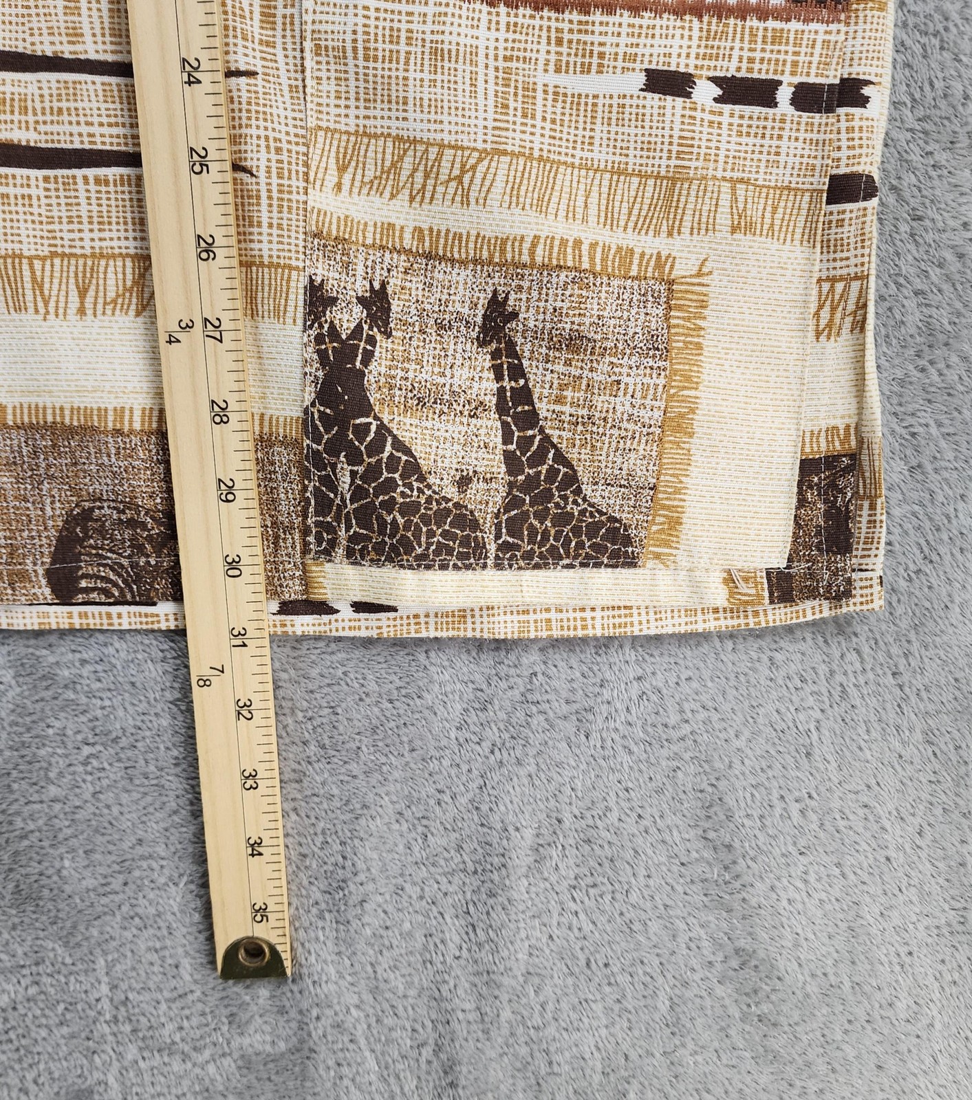 Mens Shirt 3XL Beige Brown Embroidered Animals African Safari Tunic Dashiki Top