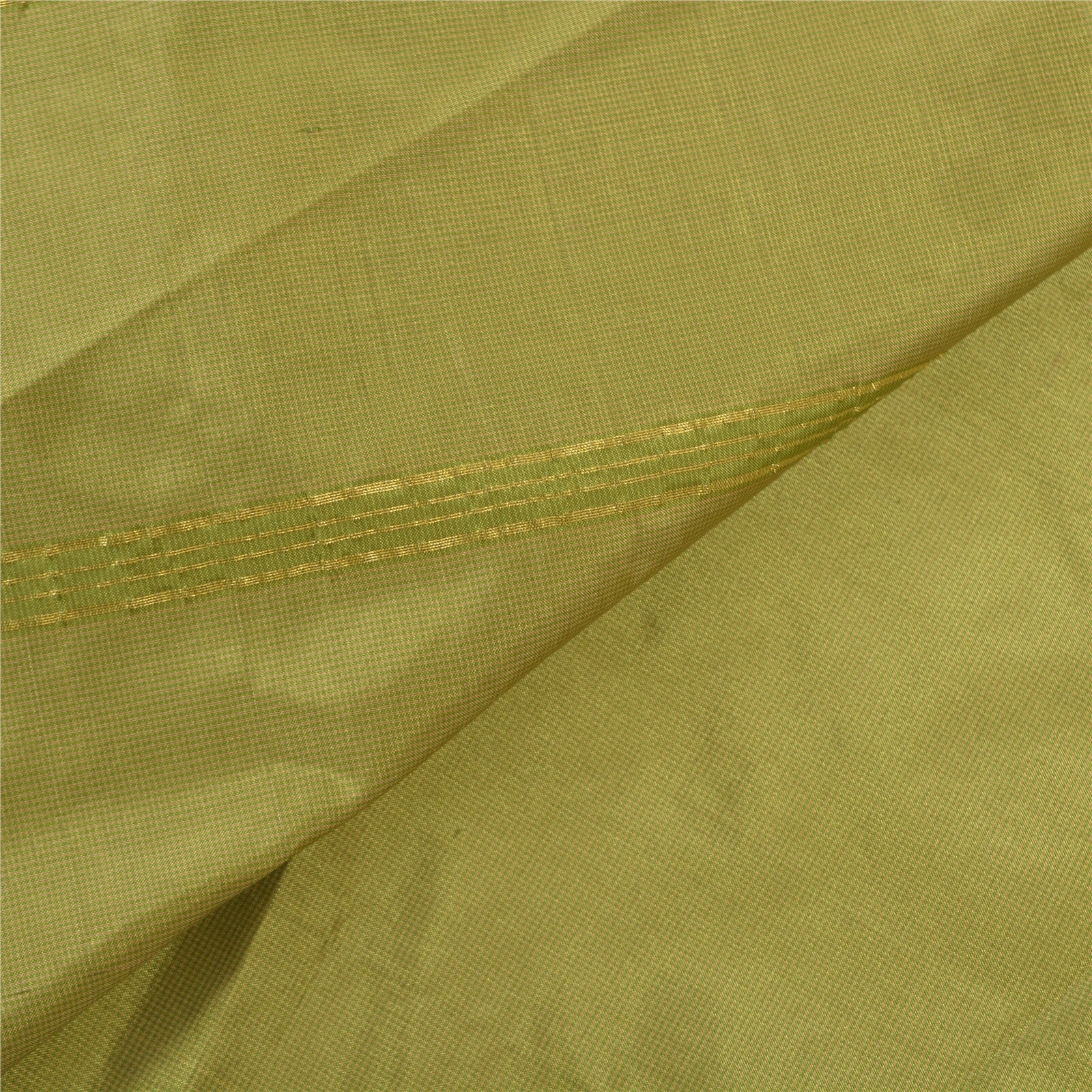 Sanskriti Vintage Green Indian Sarees Art Silk Woven Zari Sari Craft Fabric