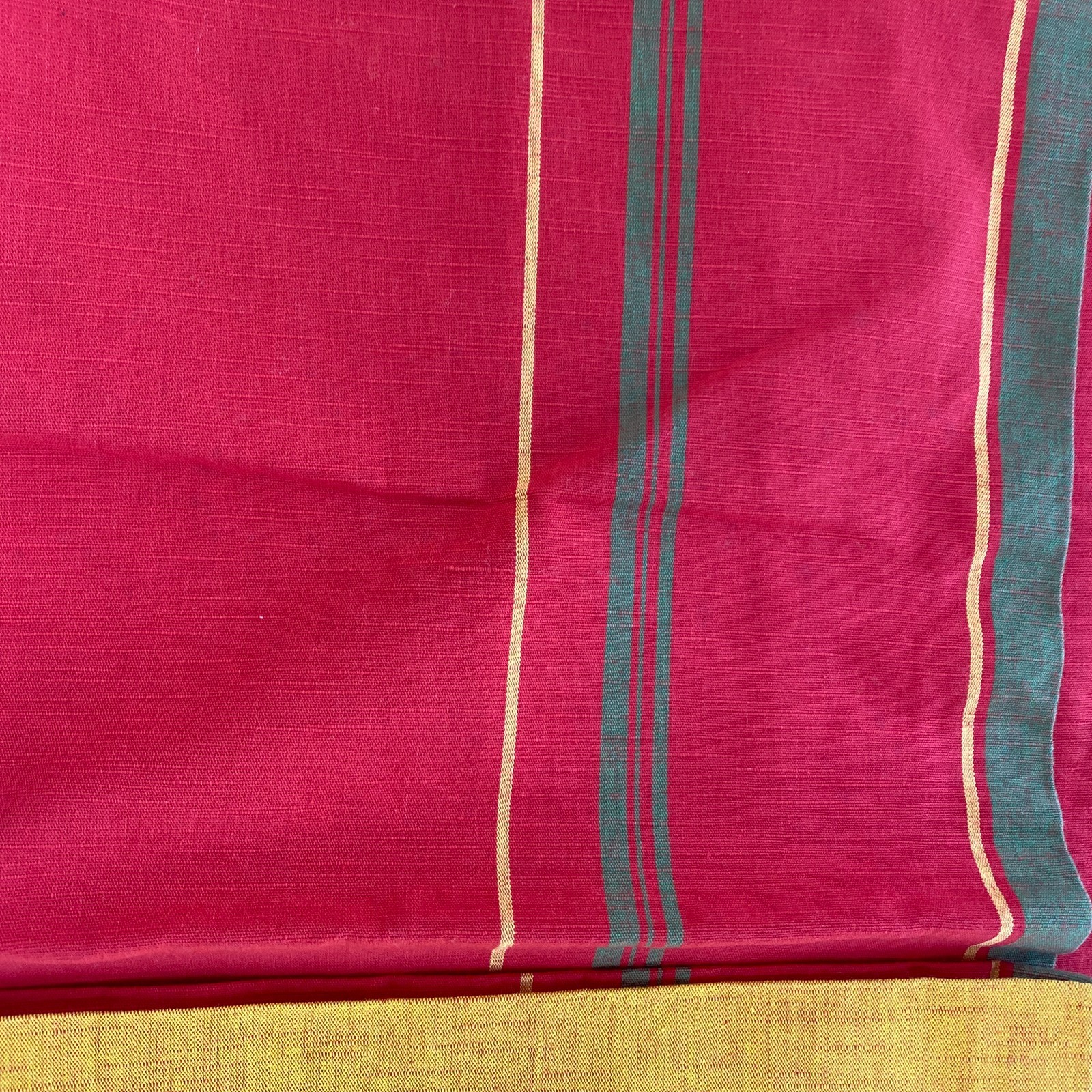 Japanese Vintage Kimono Nagoya Obi Cotton Red Traditional Authentic 136 x 12 in