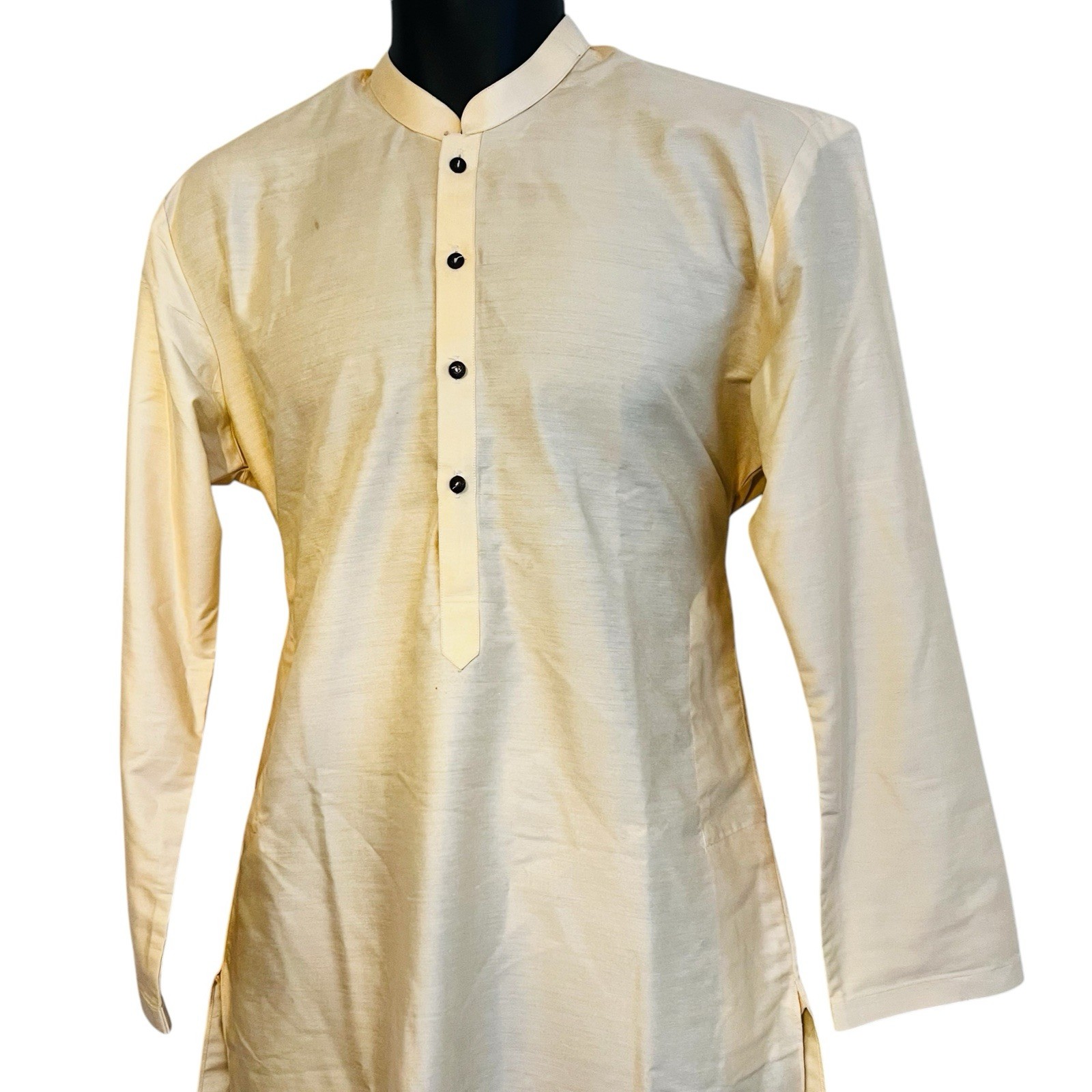 Light Yellow Men Long Middle Eastern Style Kurta Top/ Shirt