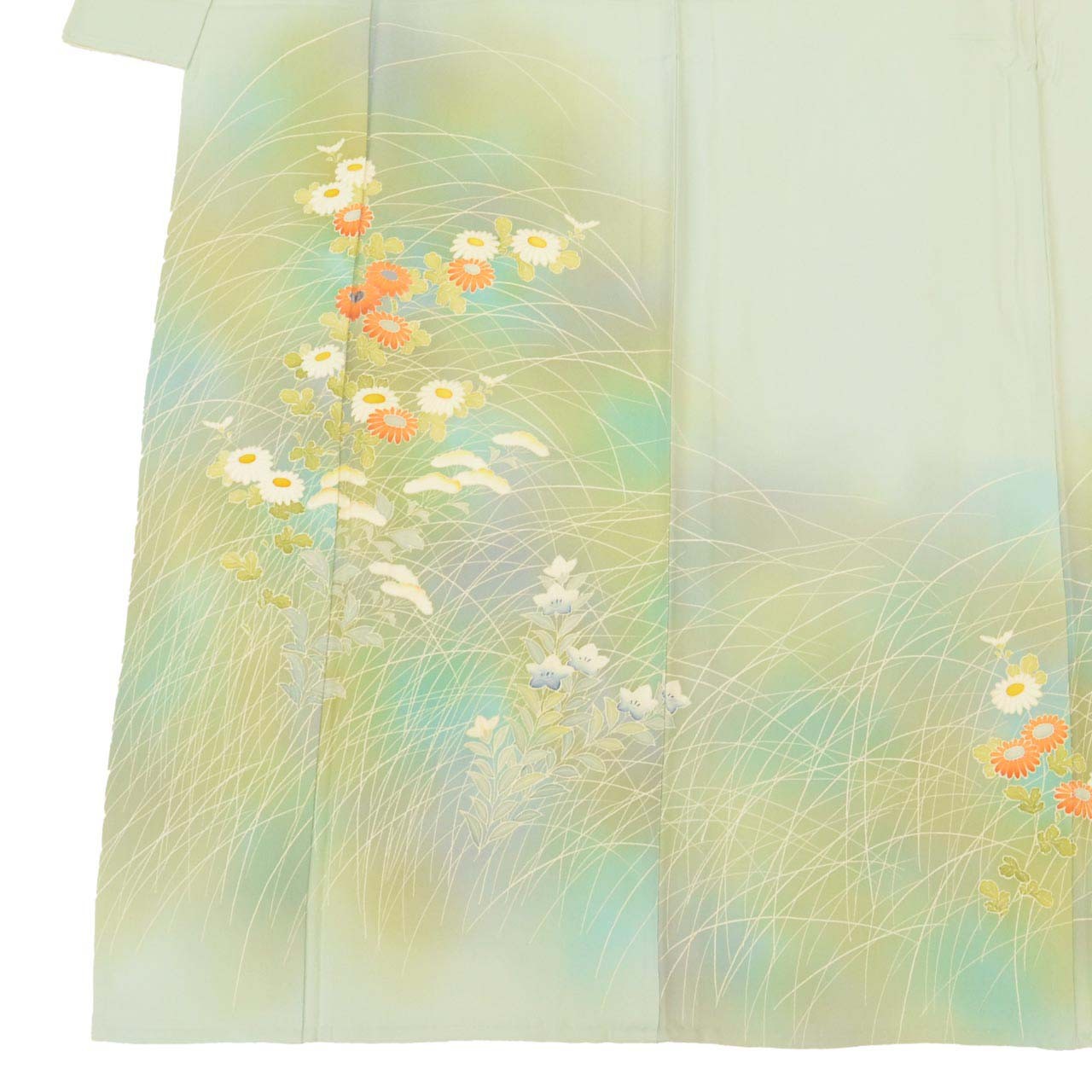 Vintage Japanese Kimono | Houmongi | Green Silk | uu1132b