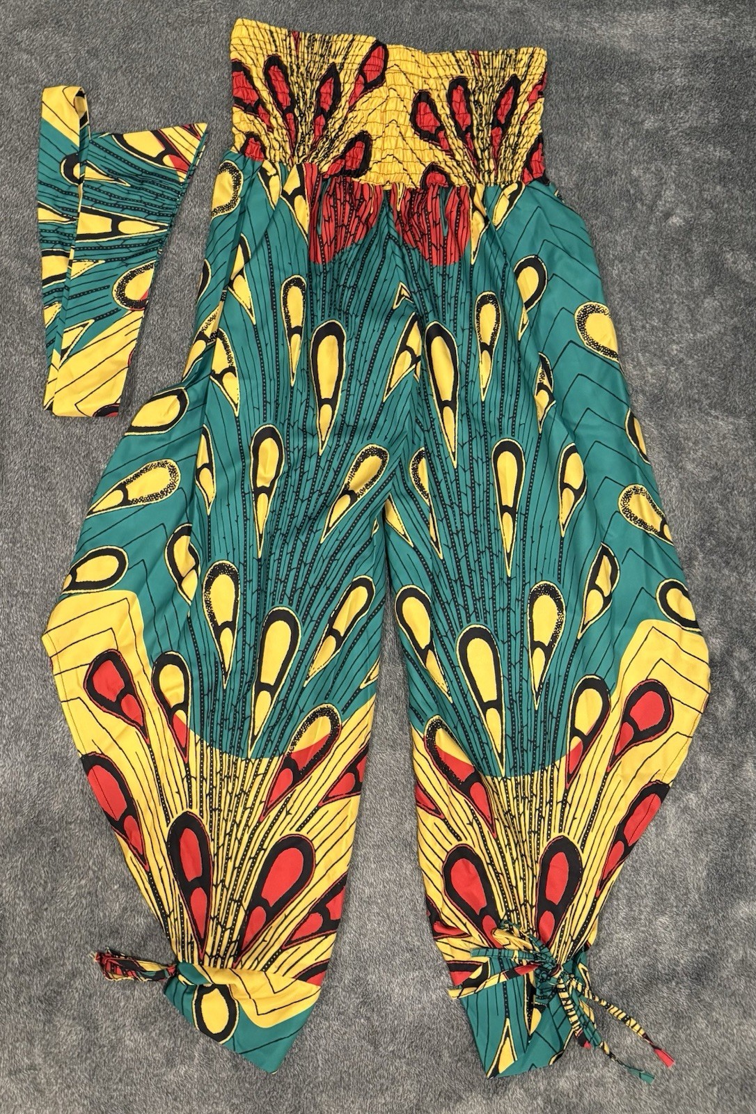 Women’s Size 2XL African Print Haram Pants with Head Scarf – A0038
