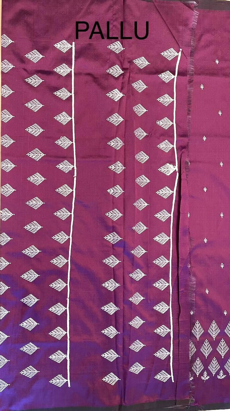 Karishma Silk All Over Embroidered Saree with Pallu and Running Blouse